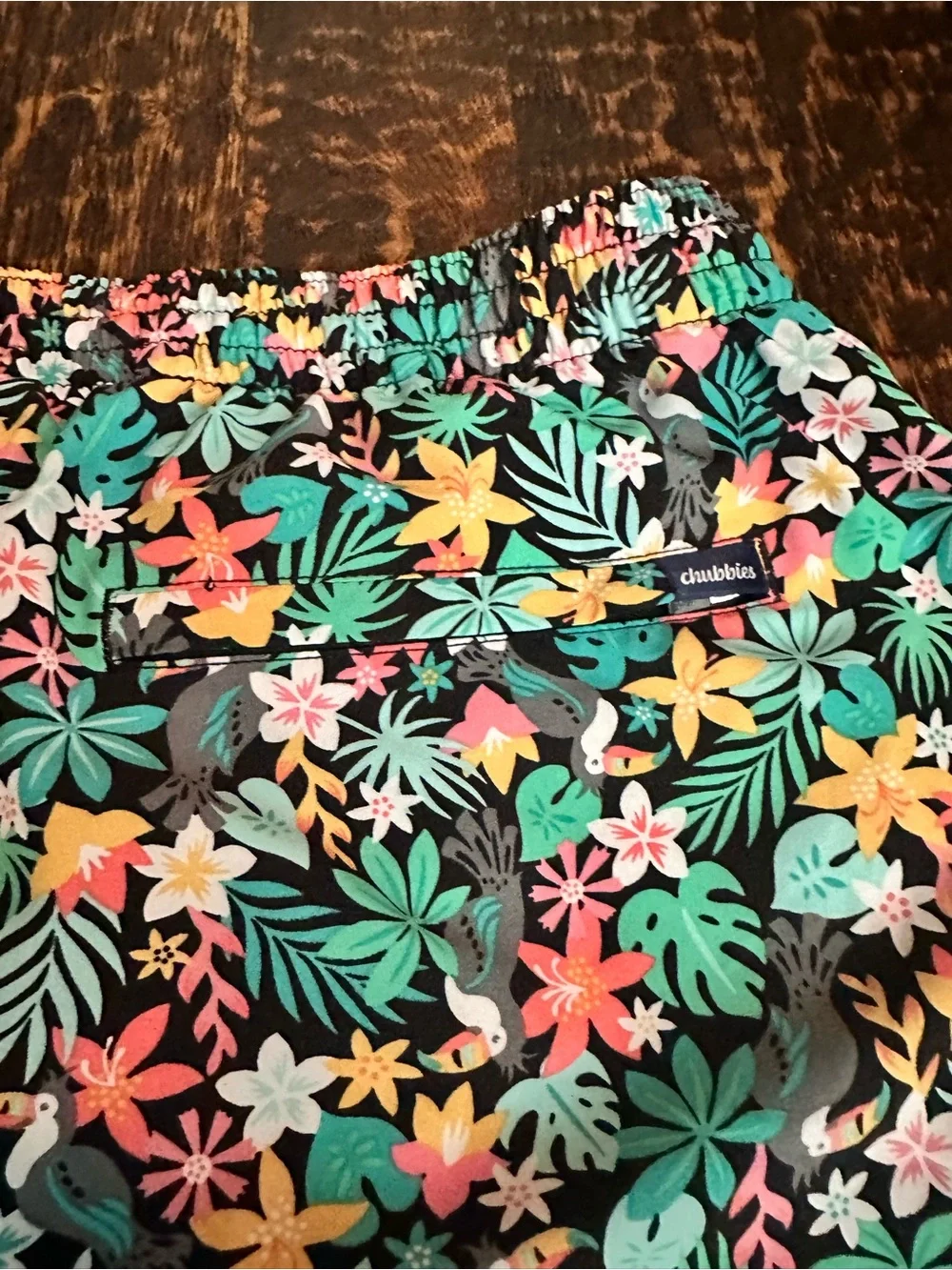 Chubbies men’s the bloomerangs Drawstring trunks - Black with Multi-Color Floral
